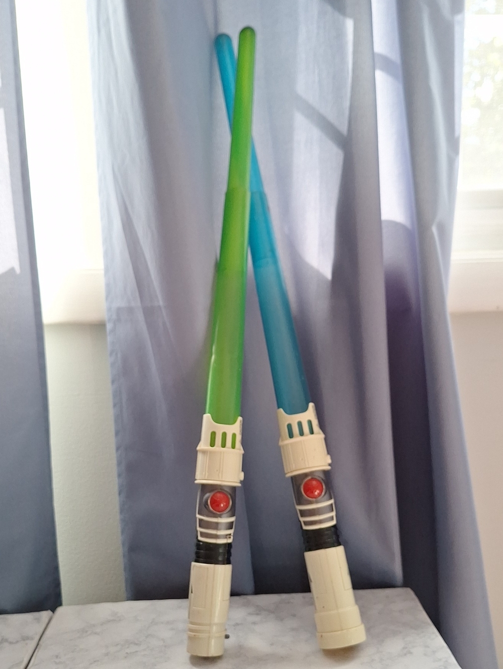 Blue & Green Kids Light-Up Saber Set - Playful Home Party Toy